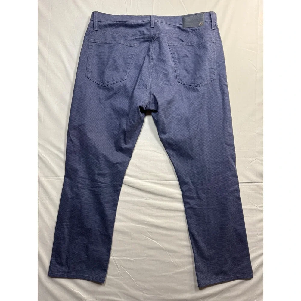 AG Adriano Goldschmied Everett Slim Straight Blue Textured Pants 36x34 (39x28.5)